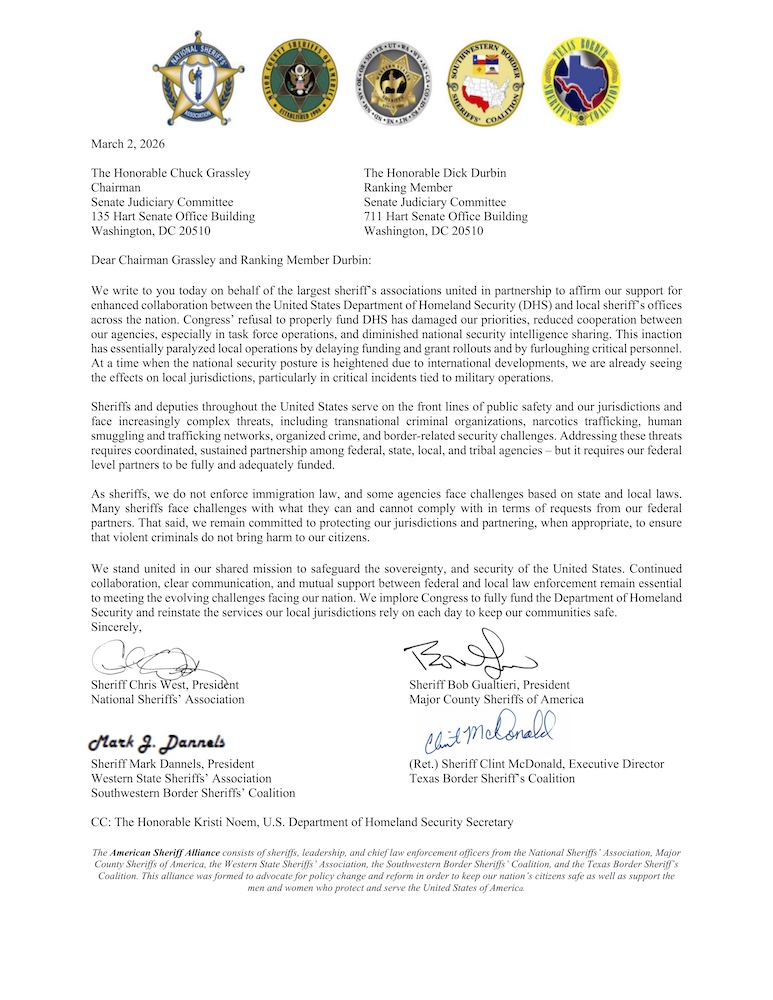 (03/02/26): Joint Letter on Senate DHS Oversight Hearing