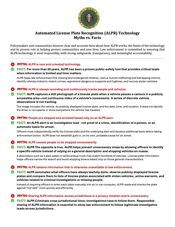 (08/25/26): Joint Statement on ALPR Technology