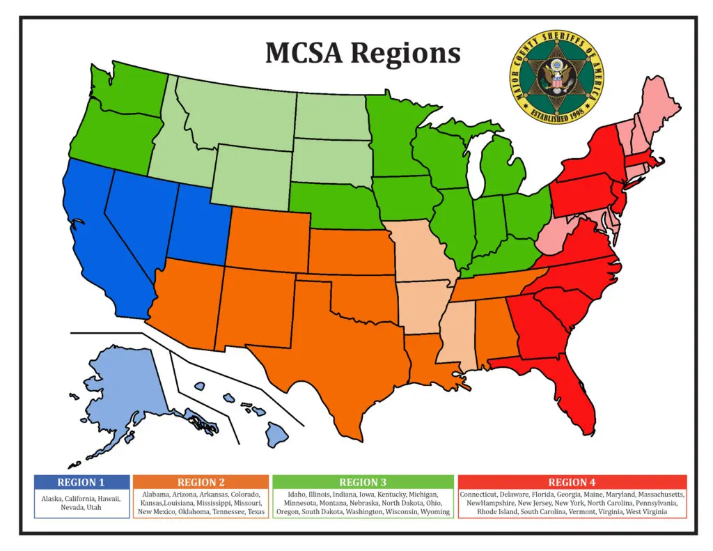 Major County Sheriffs of America Regions AUG22