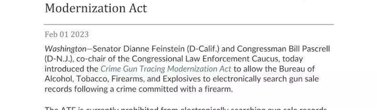 MCSA Supports Crime Gun Tracing Modernization Act