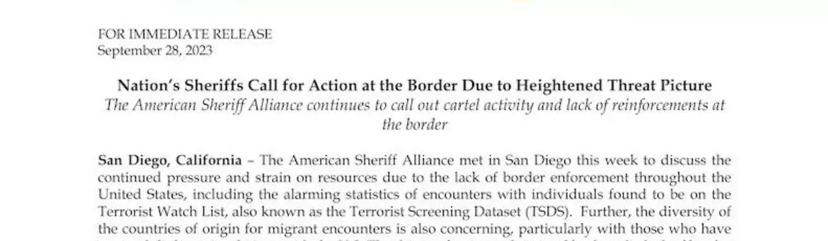 (09/28/23) Nation’s Sheriffs Call for Border Action